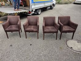 4 Sessel braun leder mit Armlehnen guter Zustand