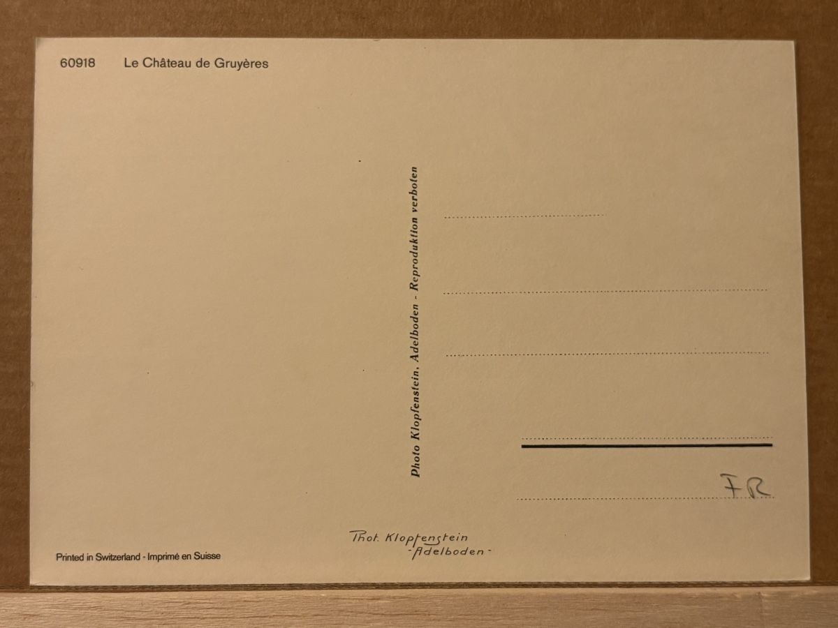 Cartoline postali: AK von Schloss Gruyères – Usato da Rümlang venduto da Kartenpost1 1
