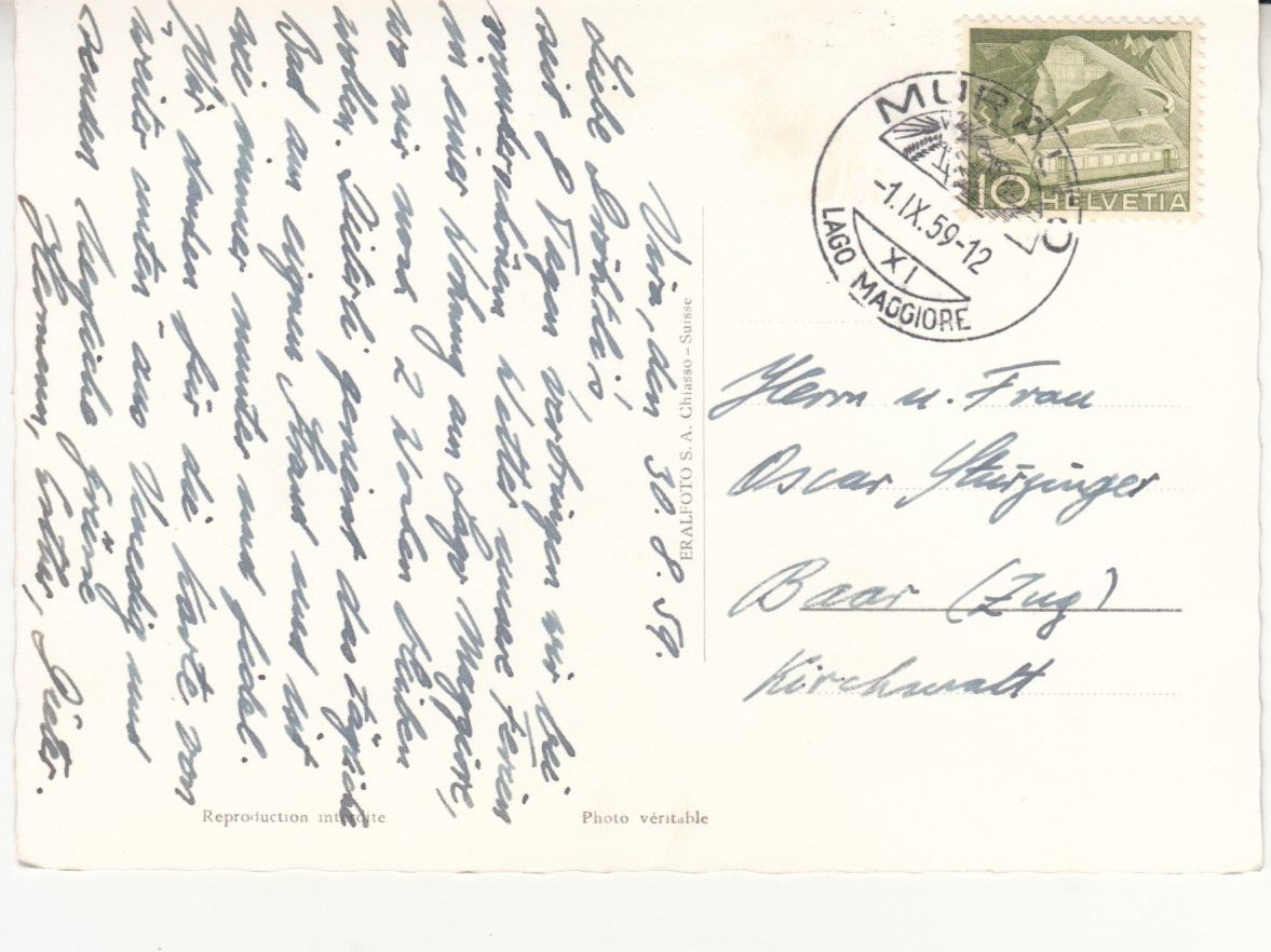 Ansichtskarten: Vira Gambarogno 1959 – Gebraucht aus Bürglen TG von StampGraf 1