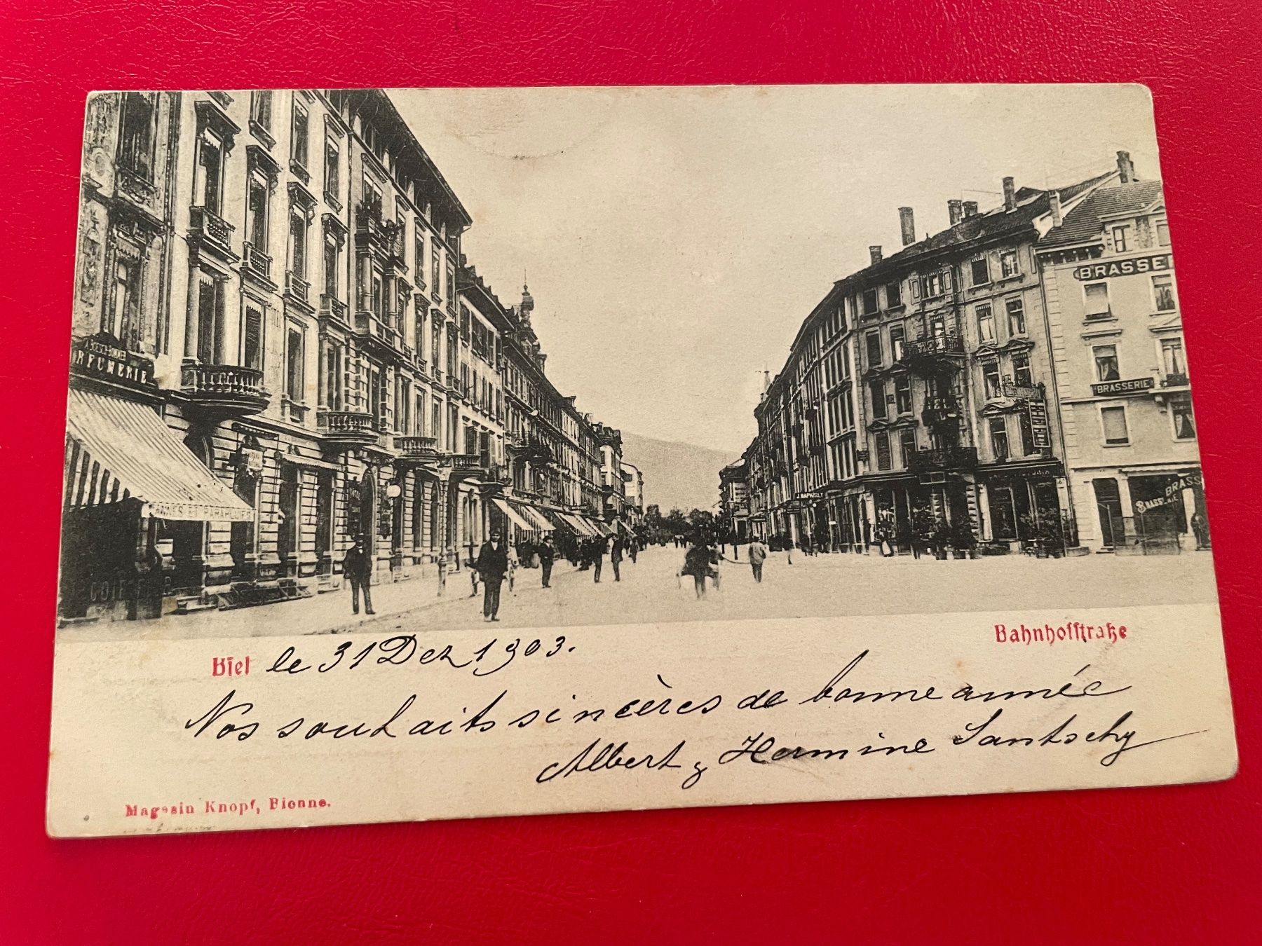 Cartoline postali: 1903 // Biel Bahnhofstrasse – Usato da St-Légier-La Chiésaz venduto da Theo005