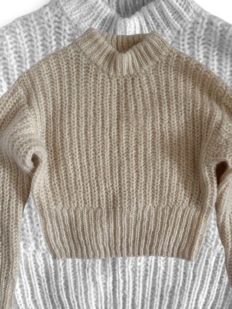 Winter Mohair Wool Blend Jumper XS - Cream, Cosy and Warm