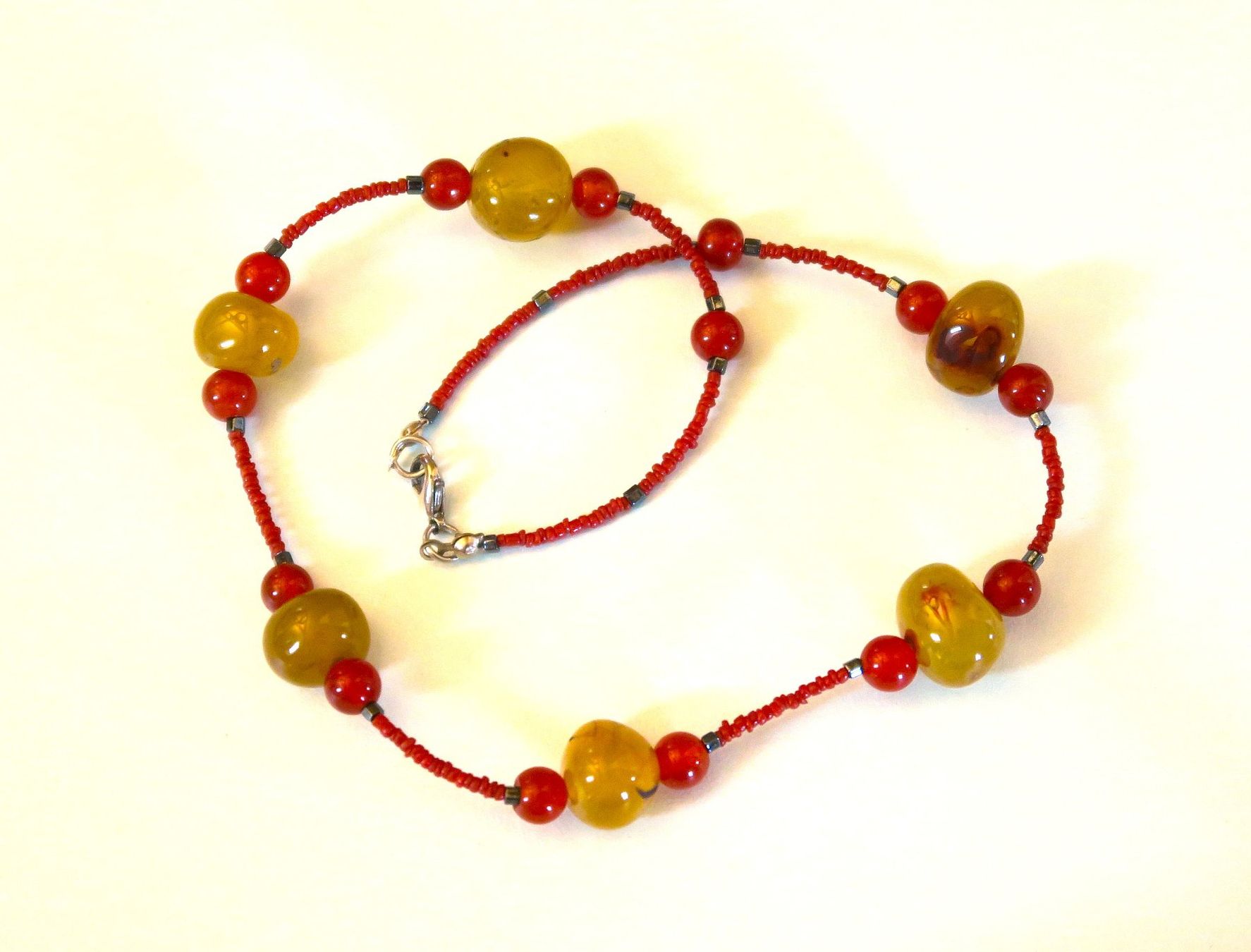 Catenine: Kette Glas/Natursteinperlen – Usato da Brittnau venduto da marlenestone 1