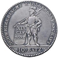 10 Batz 1812 Luzern ss+ bis vorzüglich, sehr schöne Patina