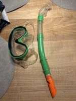 Taucherbrille mit Schnorchel Set grün gebraucht