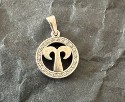 Anhänger Widderzeichen 925 Silber Zirkonia
