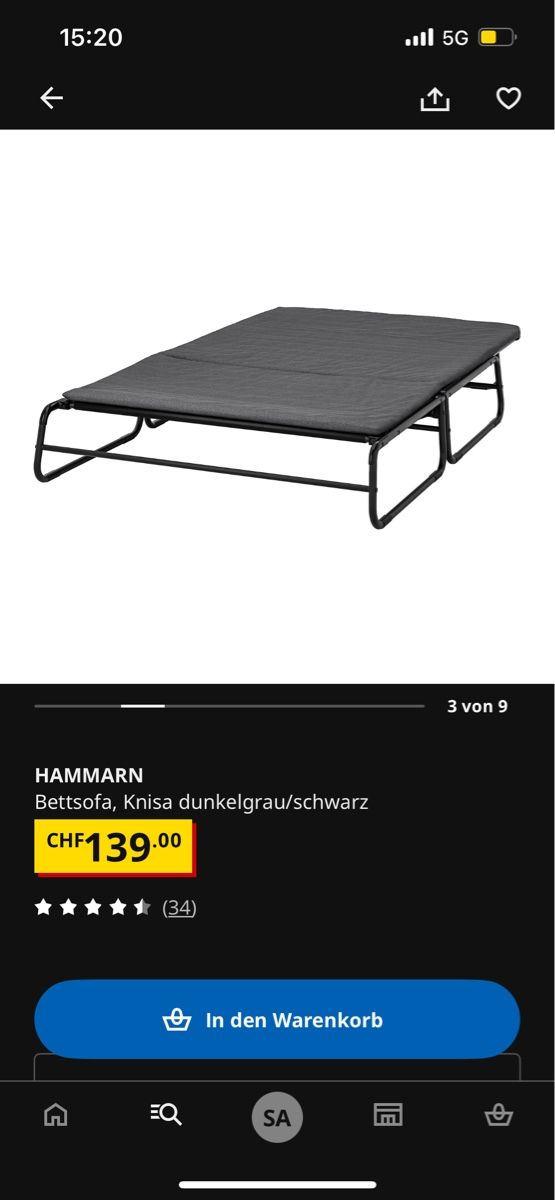 Sofas: HAMMARN IKEA Klappbett/sofa – Neuf (Voir description) à Einsiedeln par sandramon 7