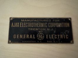 General Electric Schild, Ajax Electrothermic Corp. Vintage