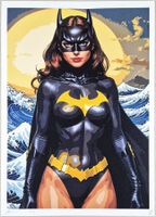 Death NYC Ltd Ed Pop Art Druck "  Hokusai Wave Batgirl