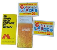 Verkehrszeichen, Verkehrsordnung, Bier - alte Prospekte
