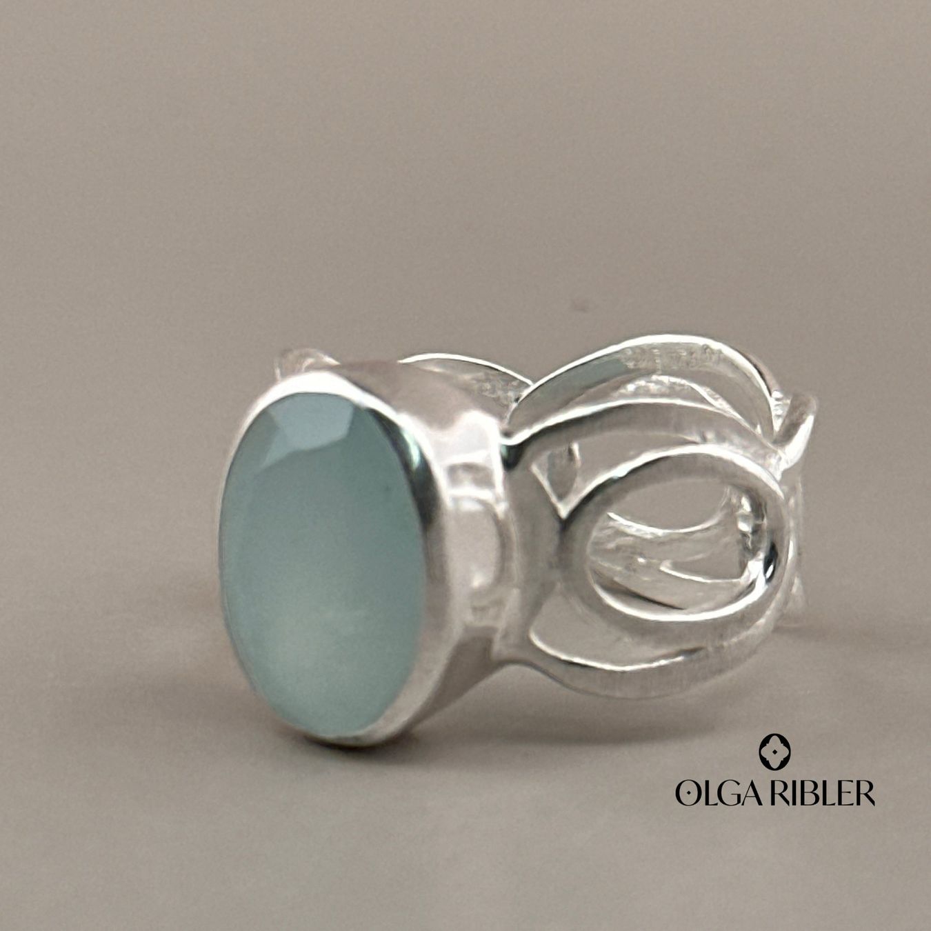 Olga Ribler Anelli: Unikate Silber Ring 925 mit Aquamarin Grösse 58 – Nuovo (secondo la descrizione) da Luzern venduto da Schmuckoutlet