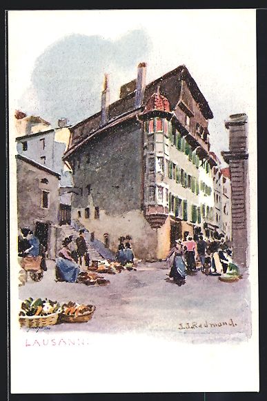 Cartoline postali: Lausanne, Marktfrauen auf der Strasse – Usato da Berlin venduto da bartko-reher