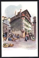 Lausanne, Marktfrauen auf der Strasse