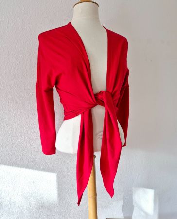 EVA KYBURZ JACKE 36 S ROT WICKELJACKE TOP ZU BLUSE TUNIKA