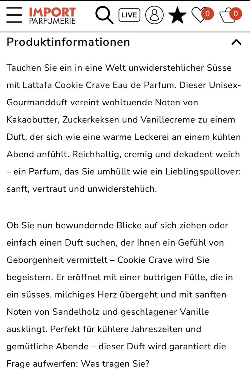 Lattafa Parfums & Eau de Toilette: Lattafa Parfüm- Cookie crave – Neuf avec emballage d'origine à Wetzikon ZH par zuz_ffn2 3