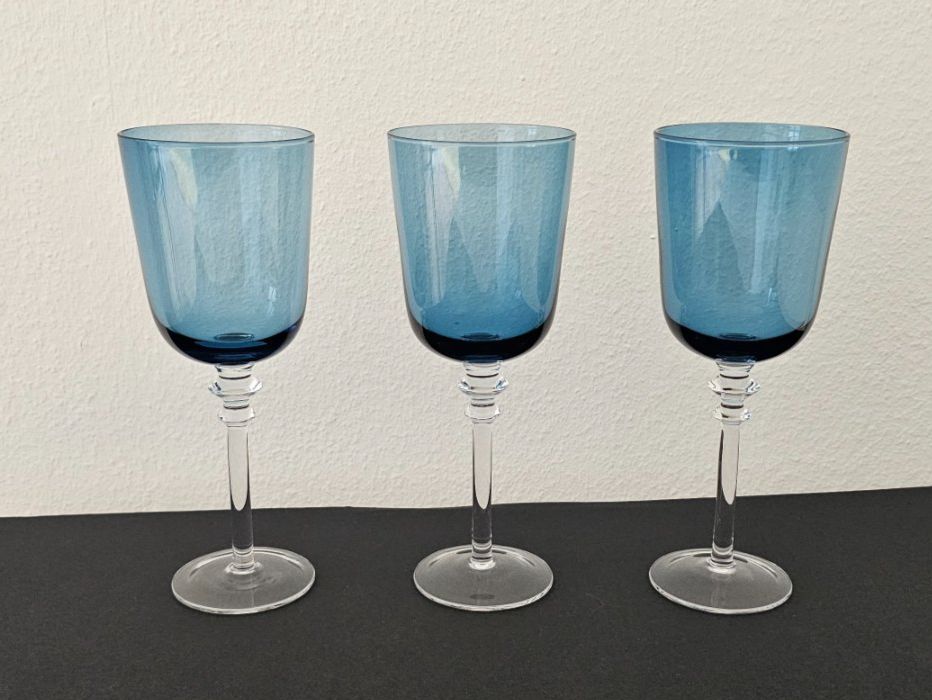 Bicchieri: 3er Set elegante blaue Weingläser Vintage – Usato da Pfäffikon ZH venduto da eric0113