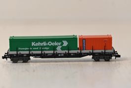 Rungenwagen Kehrli + Oeler Container Fleischmann Spur N
