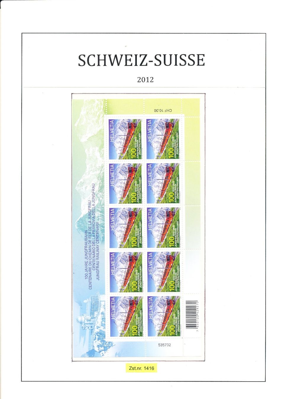 Alle Briefmarken: Kleinbogen Cabrio Luftseilbahn posfrisch – Neu (gemäss Beschreibung) aus Quartino von Gutri44