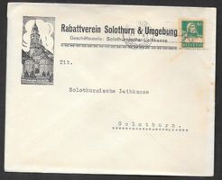 Solothurn illustrierter Brief Rabattverein 17.10.1928
