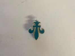 Broche Fleur de Lys Turquoise Vintage - Élégante!
