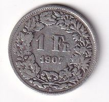 1  Franken Schweiz 1907 rar