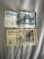 Dänische Banknoten 100 und 500 Kroner