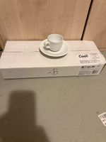 Espressotasse mit Untertasse weiss 6er Set neu
