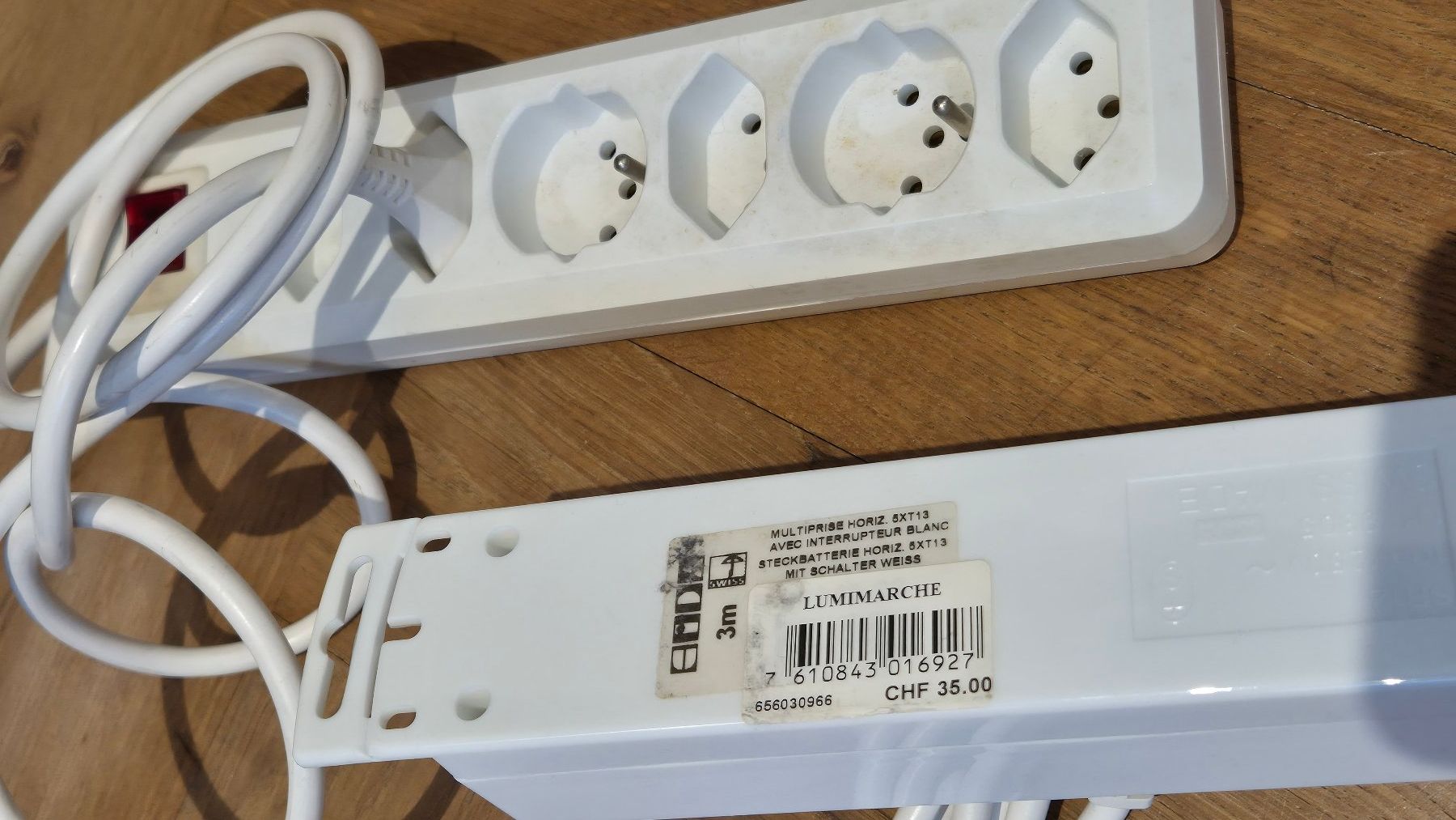 Alimentazione elettrica: 2 x Stromleiste, Stromkabel, weiss, 1.5m, 3.0m – Usato da Bischofszell venduto da worldoftoday 1