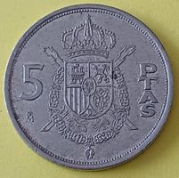 5 Peseta Münze - Juan Carlos I. - Spanien 1984