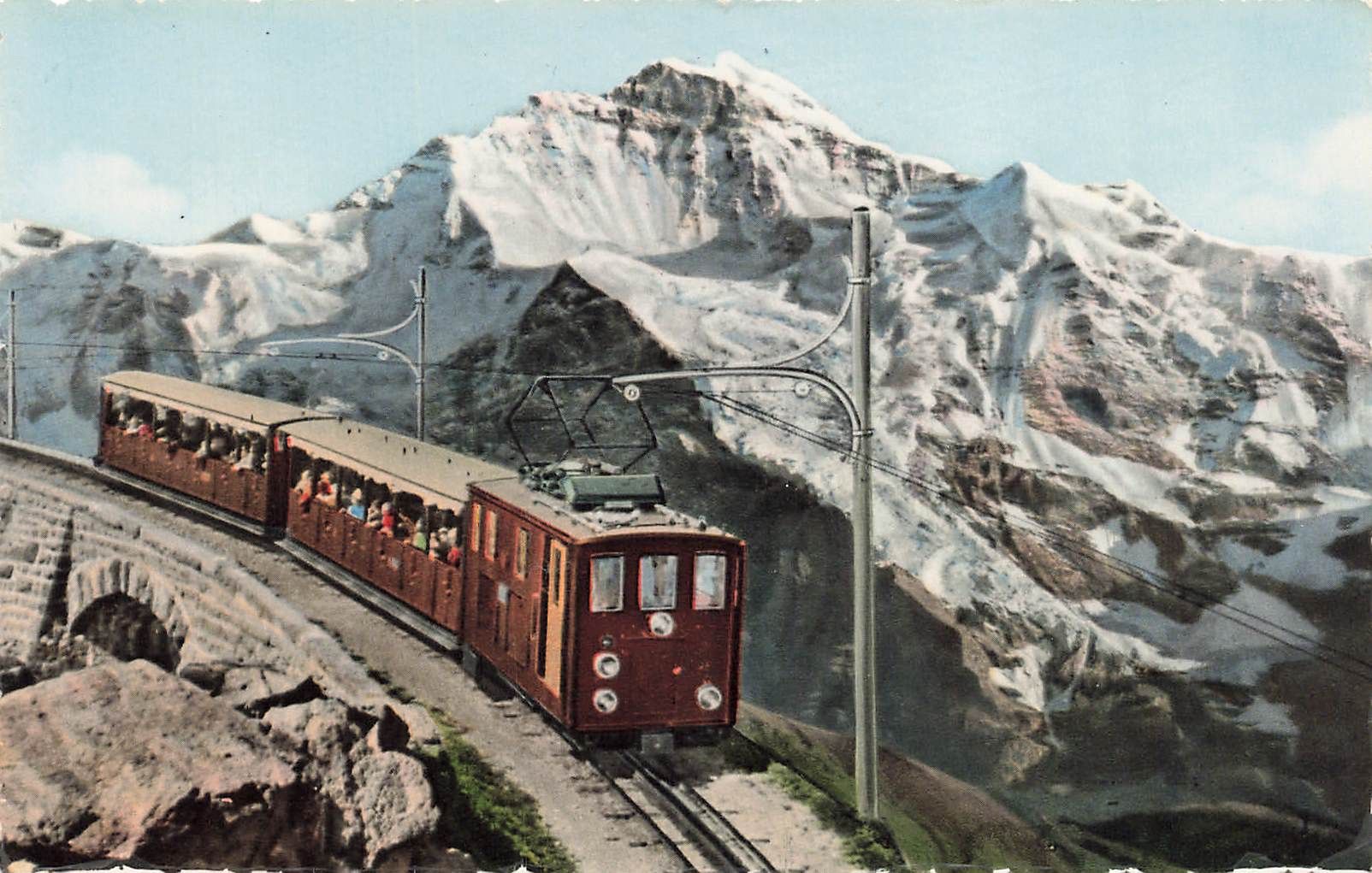 Cartoline postali: Schynige platte bahn mit Jungfrau – Usato da Biasca venduto da Blenio71