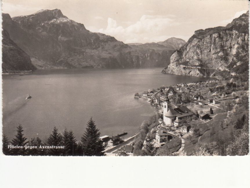Cartoline postali: Flüelen 1953 – Usato da Bürglen TG venduto da StampGraf