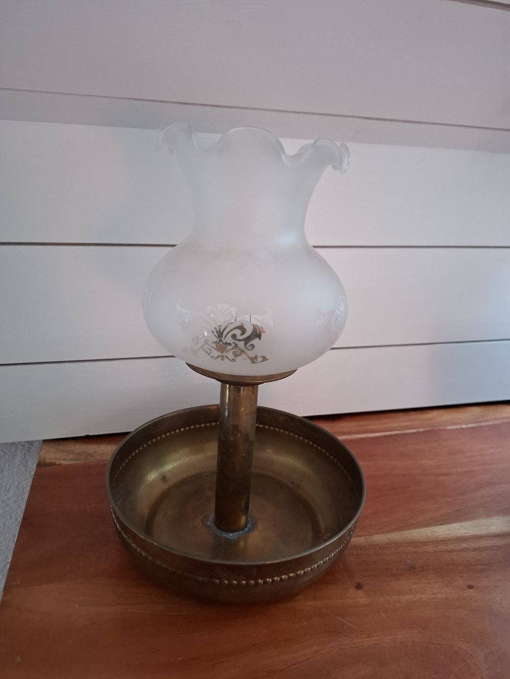 Portacandele: Antike Kerzenständer Messing Glas 1920er – Usato da Roggwil BE venduto da FCM1974 1