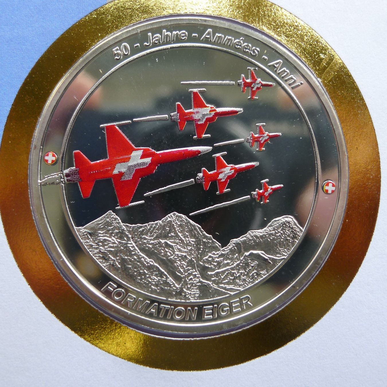 Tutti i francobolli: 2016 Numisbrief "Formation Eiger" 50 Jahre Patrouille Suisse – Usato da Sursee venduto da Luzernerraute 1