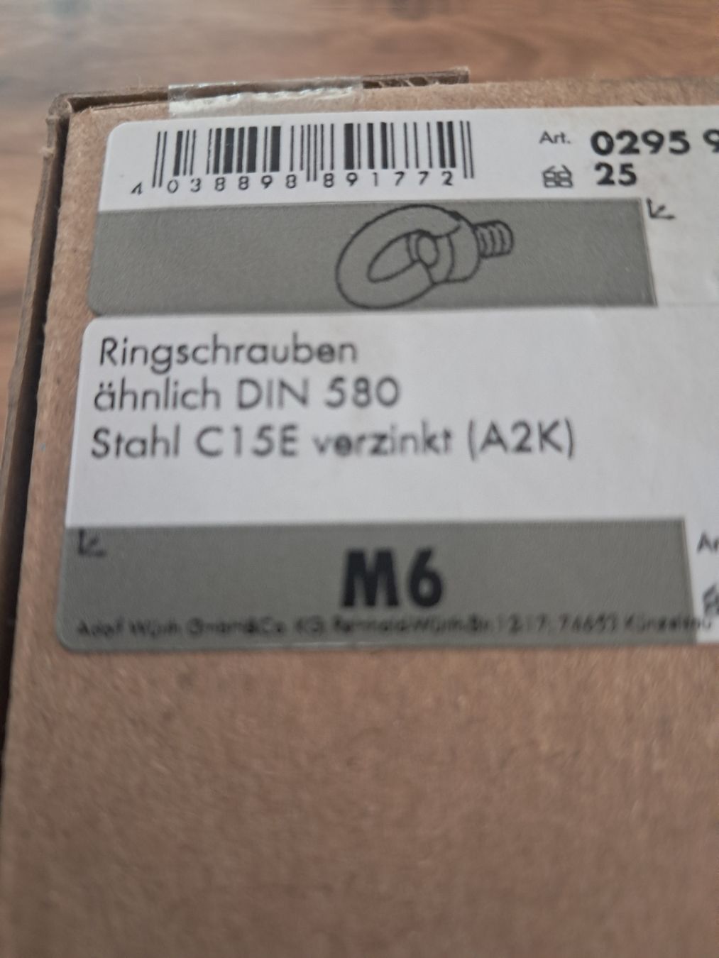 Würth Ferramenta: 25 stk Ringschrauben Würth Neu – Nuovo (secondo la descrizione) da Einsiedeln venduto da Biberchrouser76