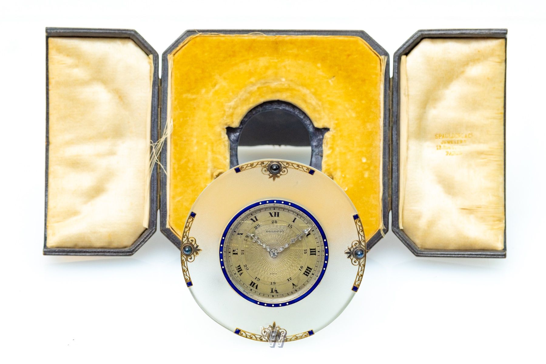 Pendules & Horloges murales: Spaulding & Co Silver, Gold & Enamel Travel Clock, c.1910-15 – D'occasion à Bern par watch.and.write.bern