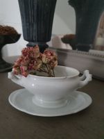 Senftopf weiss Porzellan & Rosen Antik Shabby Chic