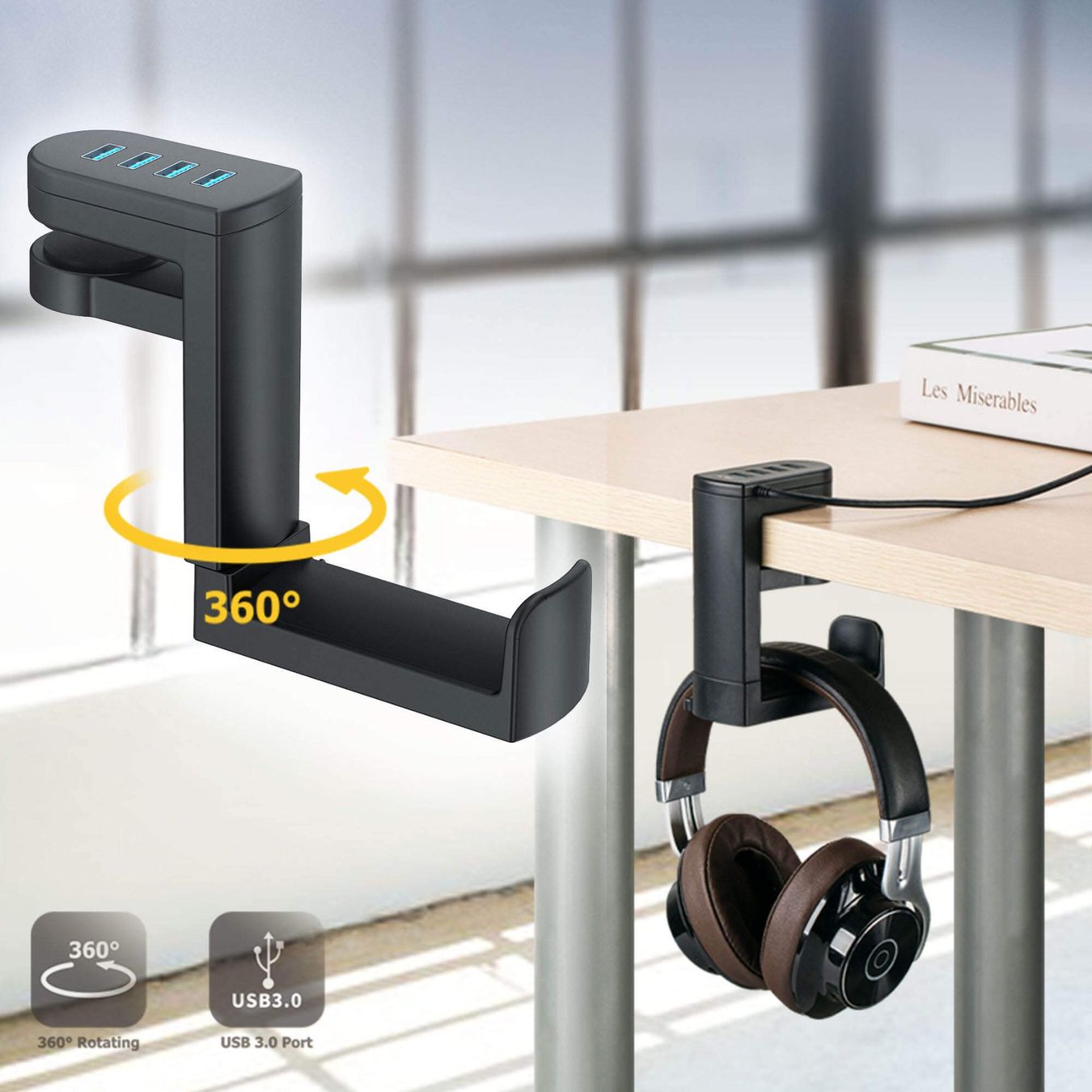 Hub & Switch: USB-Anschlüssen montierter PC-Gaming-Headset-Ständerhalte – Nuovo e nell'imballaggio originale da Unterägeri venduto da RmOnline 4