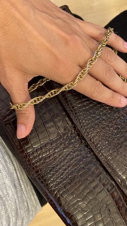 Vintage Clutch Tasche mit Gold Kette
