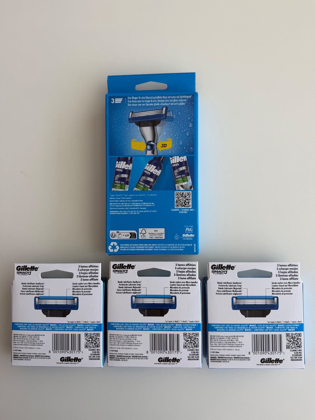 Gillette Rasoi & Lamette da barba: Gillette Mach3 Turbo, 26 pcs – Nuovo e nell'imballaggio originale da St-Gingolph venduto da GoldenKeys 1
