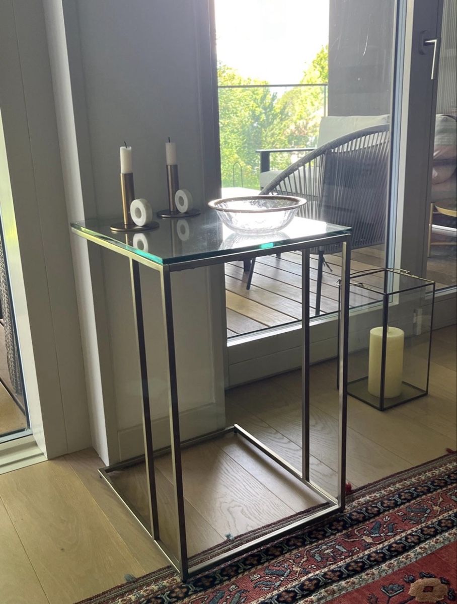 Tavoli: Table basse en verre et laiton + console assortie – Usato da Naz venduto da buzzleclair85 1