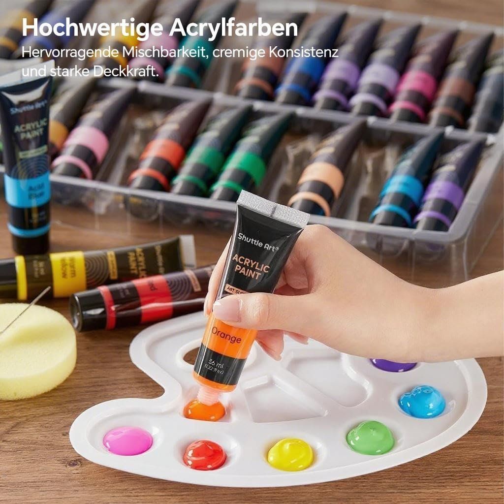 Colori: Acrylfarben Set 42 Farben mit Malzubehör – Nuovo e nell'imballaggio originale da St. Gallen venduto da sch_zsz7 4