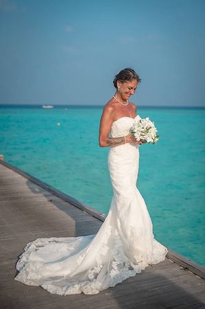 Brautkleid im Meerjungfrau Stil