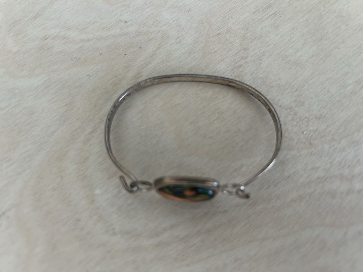 Bracelets: Vintage Sterling Silver 925 Abalone Shell Bangle Bracelet – D'occasion à Epalinges par kat_lyp6 1