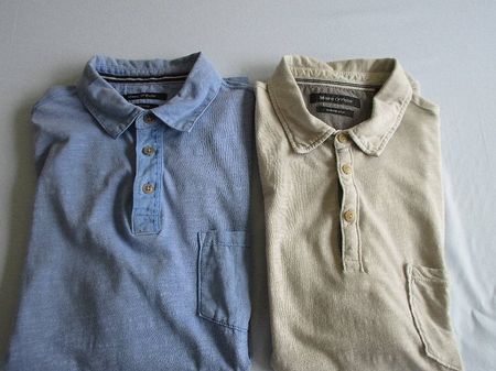 2 Polo-Shirt von Marc O'Polo, Grösse S, blau & sand