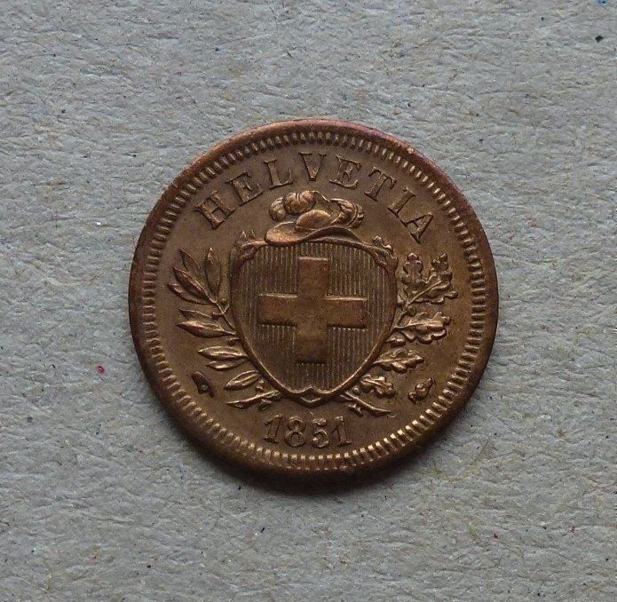 Tutti le monete: ++ 1 Rappen 1851 – Usato da Walkringen venduto da Casablanca777