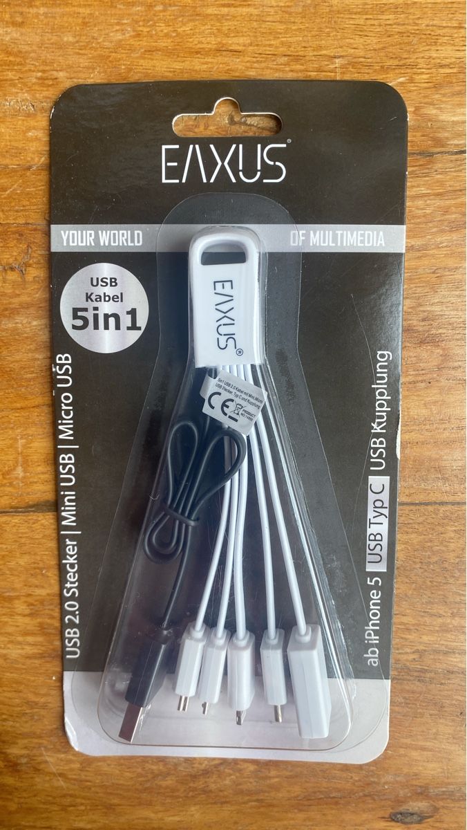 Cavi: Neues EAXUS 5in1 USB Kabel - Universal Ladestation – Nuovo e nell'imballaggio originale da Maur venduto da chr_x8zv