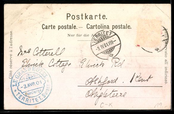 Cartes postales: Litho Territet, Le Grand Hotel, Hotel de – D'occasion à Berlin par bartko-reher 1