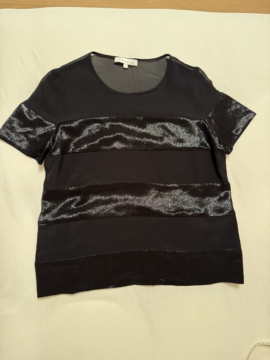 Sandro Top: Elegant Sandro Silk Blend Top, Size 1 – Usato da Vesenaz venduto da nat_mq8l
