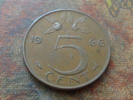 PAYS-BAS  Nederland  5  Cent  1966