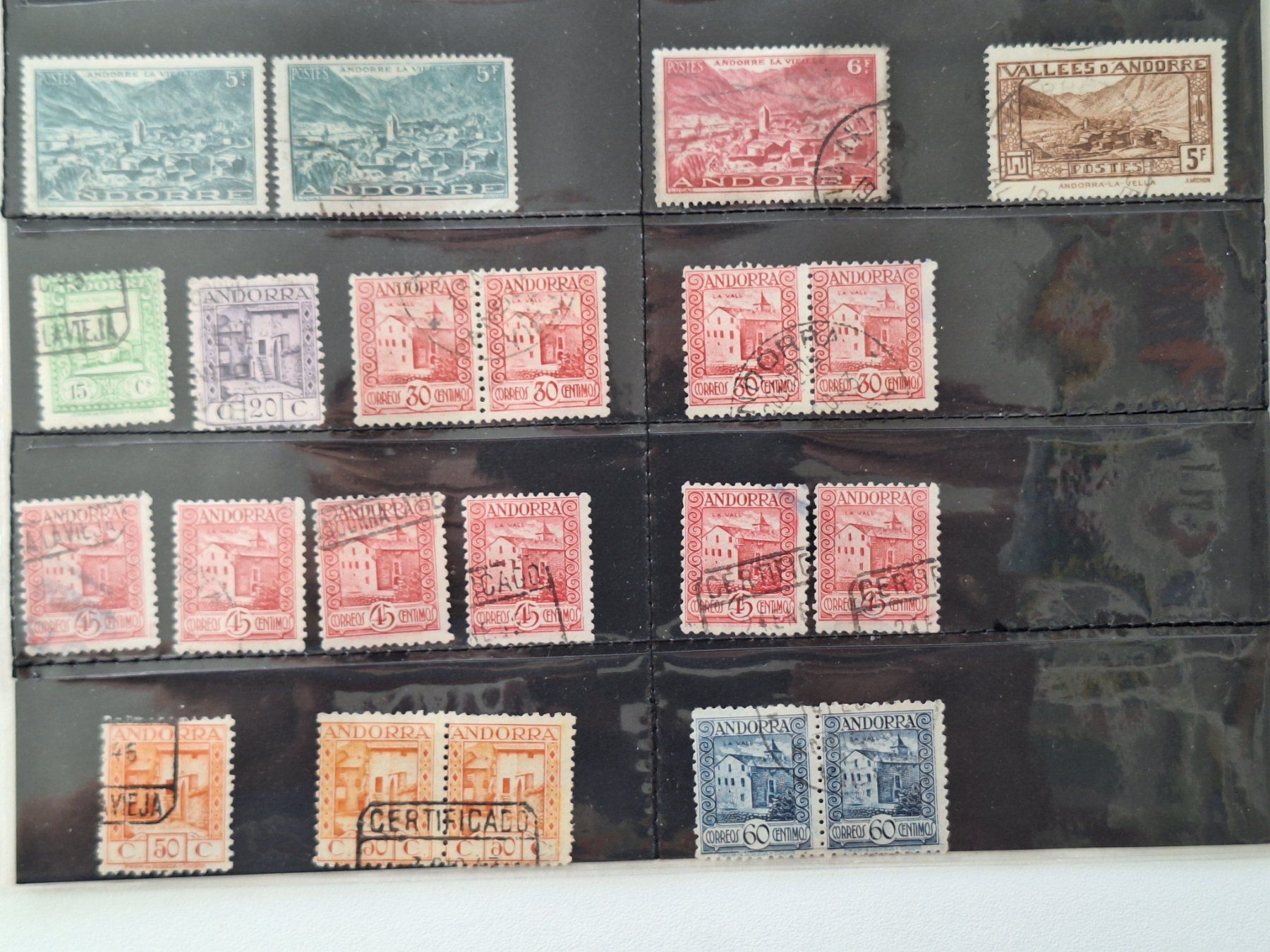 Alle Briefmarken: ANDORRA, Lot gestempelt mit Dubletten – Gebraucht aus Sonvico von deca66 2