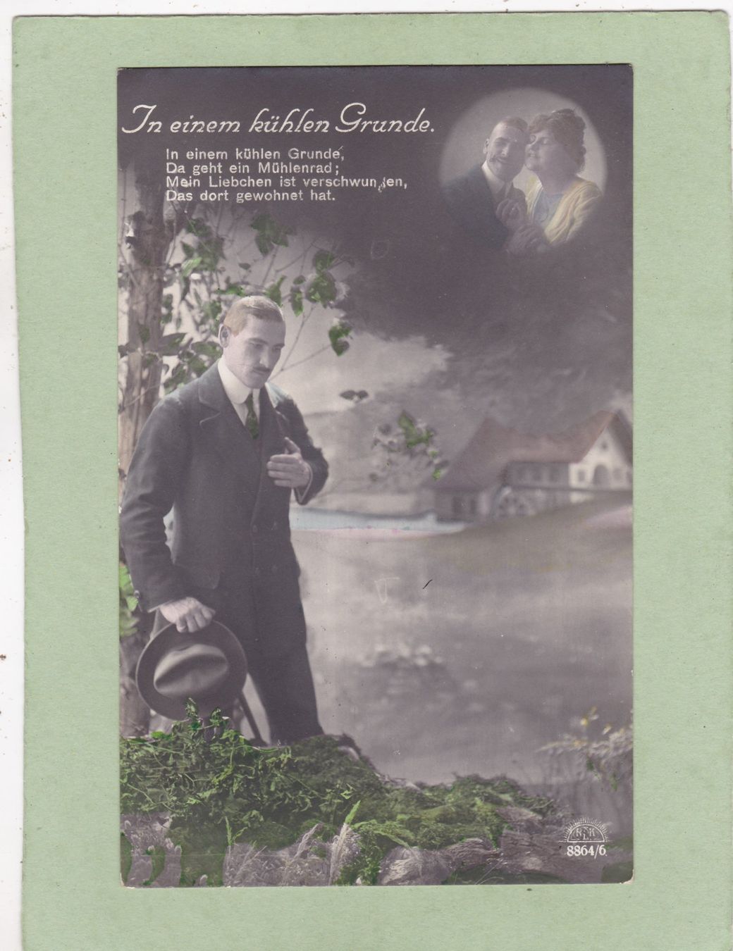 Cartoline postali: Kitsch Mann Paar  In einem kühlen Grunde 1922 – Usato da Herisau venduto da Lisegrat2008